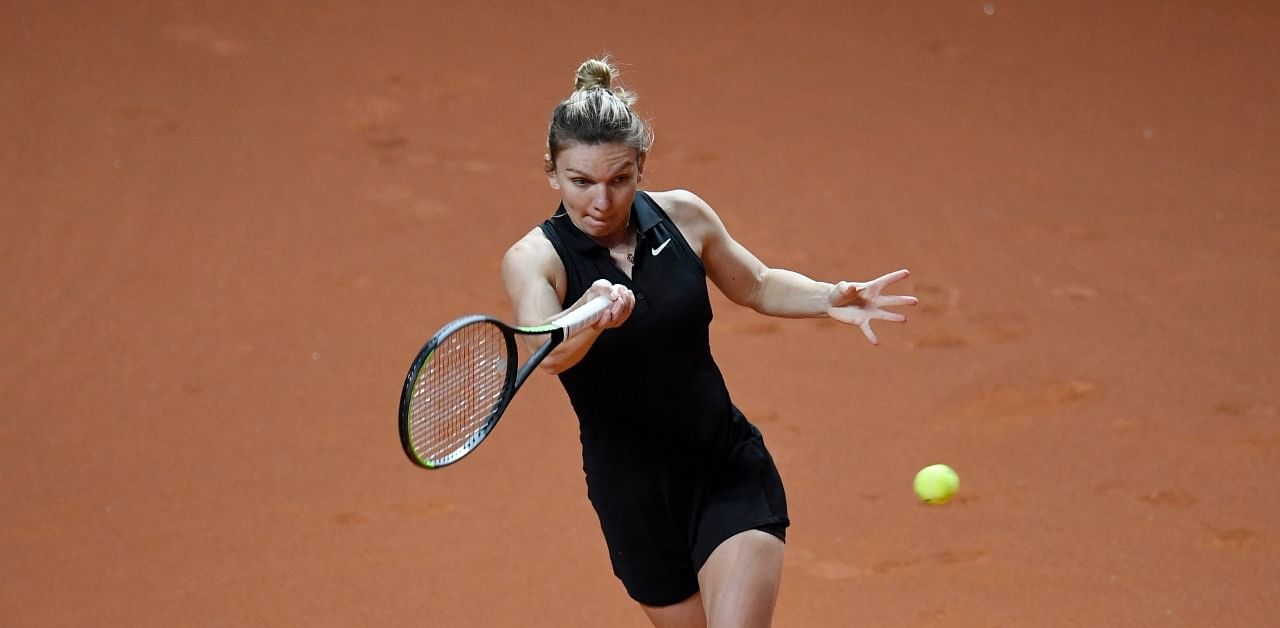 Halep in action during her round of 16 match against Vondrousova. Credit: Reuters Photo