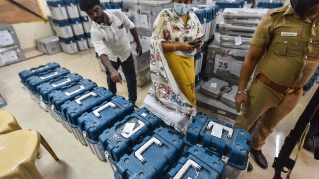 EVMs that were used on April 6 during the single-phase polling to all 234 constituencies are stored at “strongrooms” in 78 centres in 37 districts. Credit: PTI File Photo