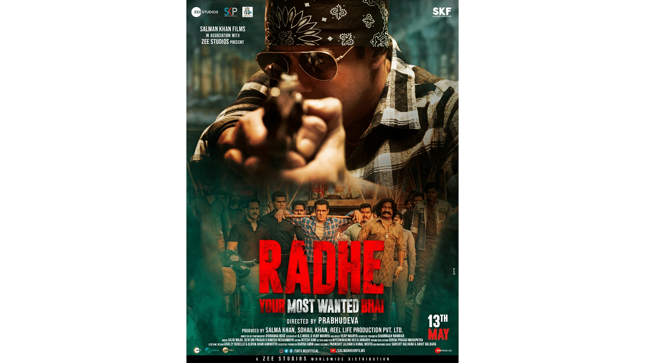 The latest poster of 'Radhe'. Credit: Twitter/@BeingSalmanKhan