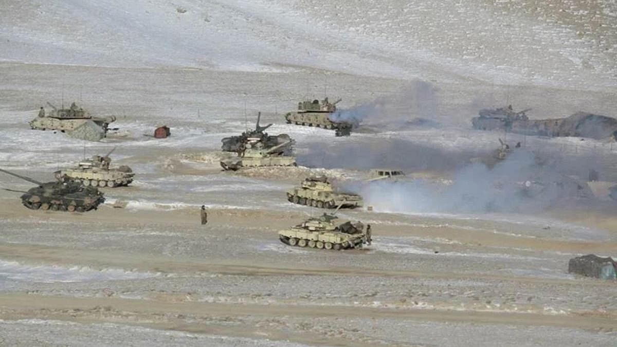 Indian and Chinese troops and tanks disengaging from the banks of Pangong Tso in Eastern Ladakh. Image Credit: Northern Command, Indian Army