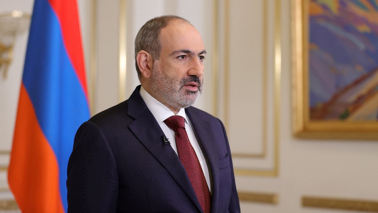 Armenian Prime Minister Nikol Pashinyan delivers an address to the nation in Yerevan. Credit: Reuters photo