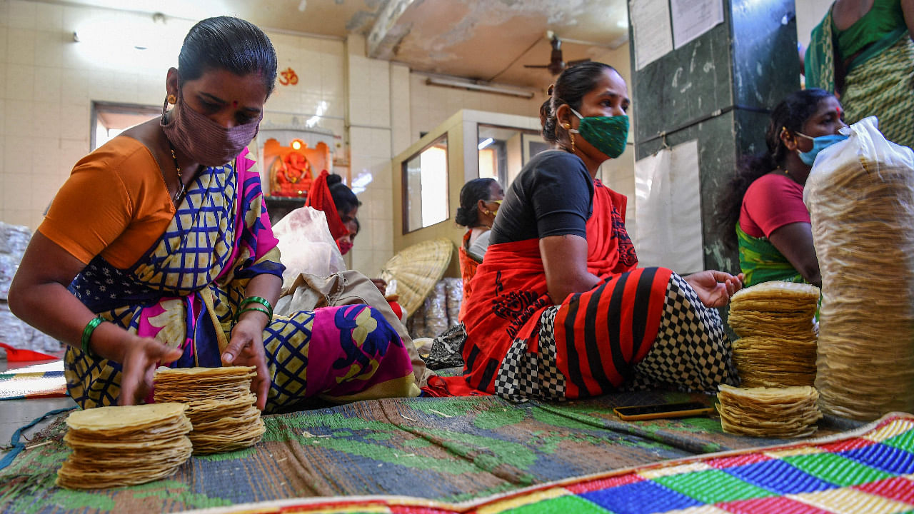 Women at the Lijjat Papad factory. Credit: AFP Photo