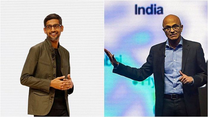 Google CEO Sundar Pichai (L) and Microsoft CEO Satya Nadella. Credit: Reuters/ AFP 
