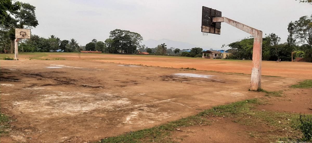 The ground on the premises of Government PU College in Virajpet.