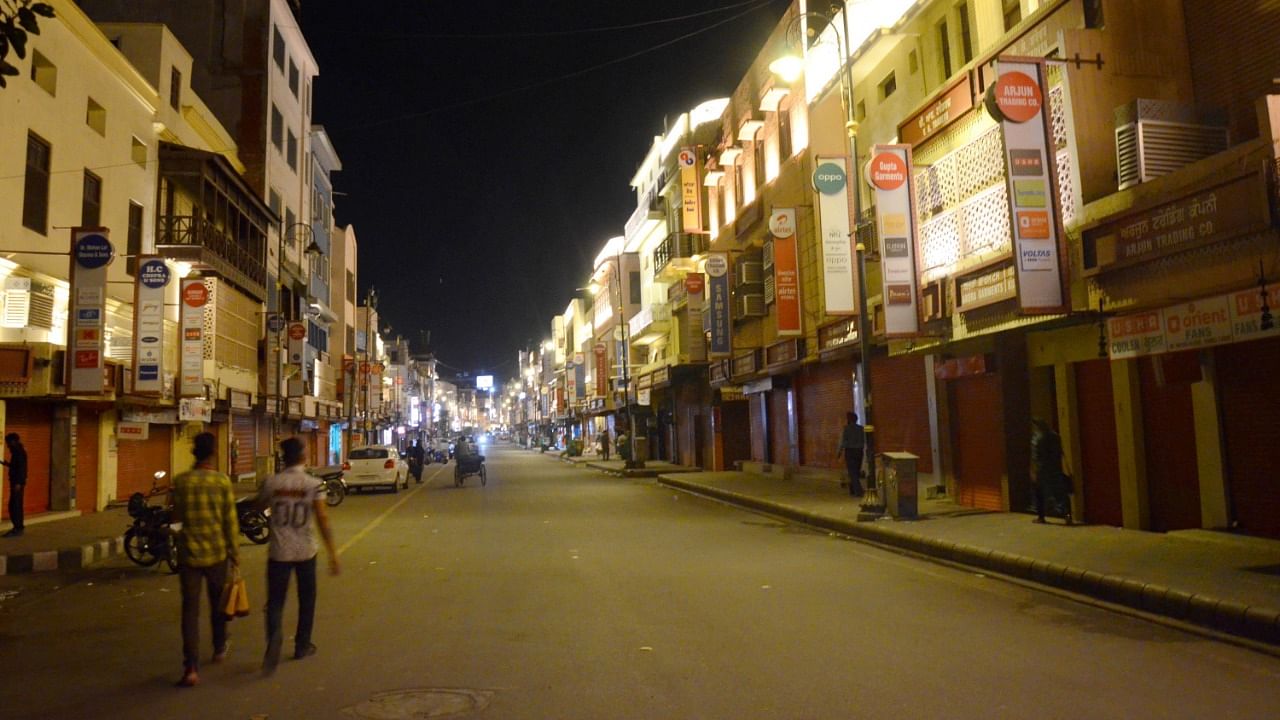 Nearly deserted market during a night curfew in Amritsar. Credit: PTI File Photo