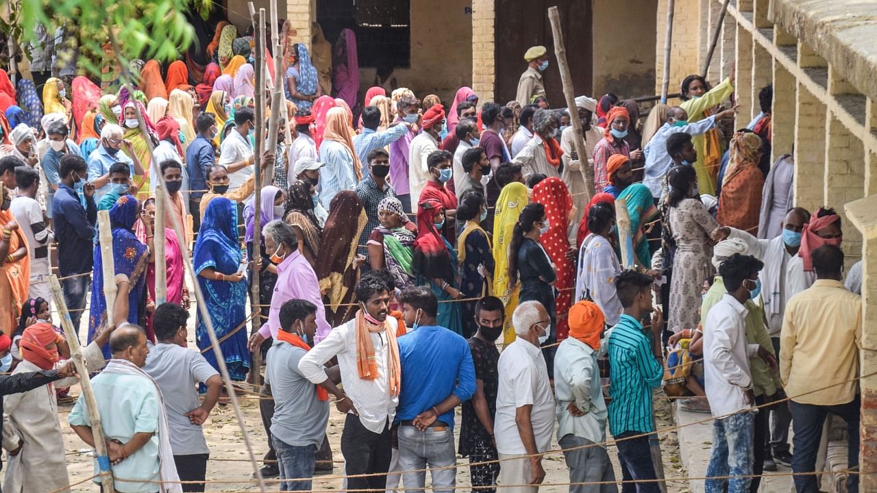 <div class="paragraphs"><p>Representative image of people waiting in a polling booth.&nbsp;</p></div>