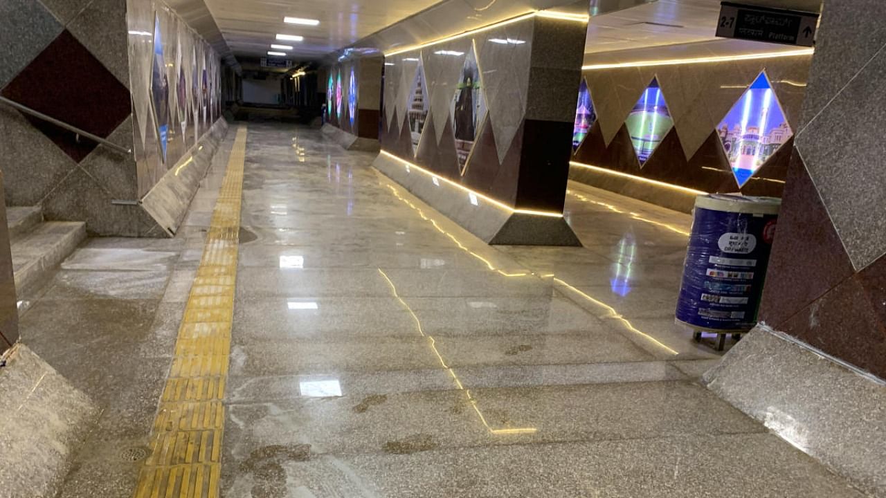One of the subway at Sir M Visvesvaraya Terminal which was flooded during the recent rains in Bengaluru. Credit: DH Photo