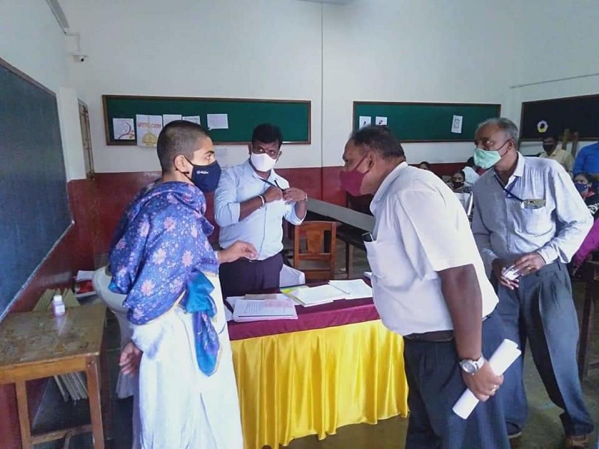 Deputy Commissioner Charulata Somal at the mustering centre in Madikeri.