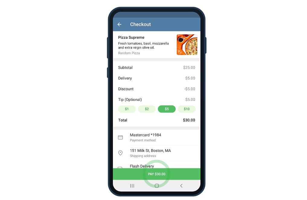 Telegram gets payment feature on its messenger app. Credit: Telegram