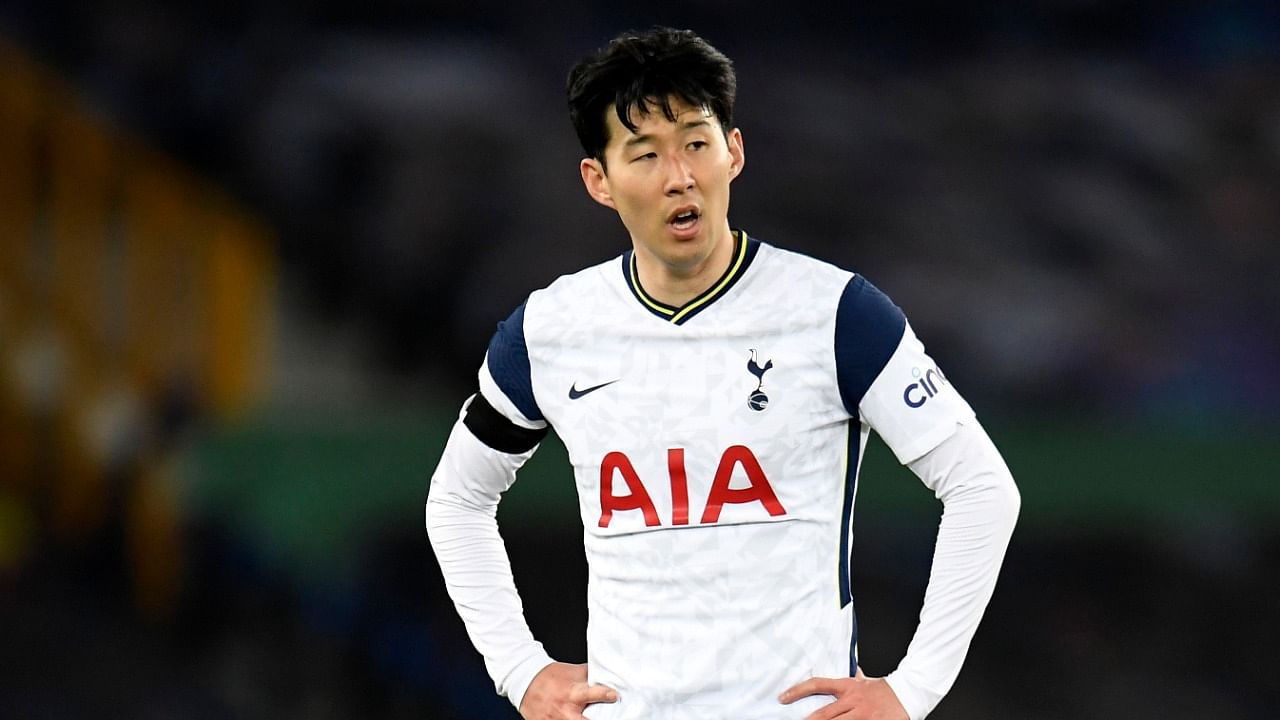 Tottenham's South Korean winger Son Heung-Min was the victim of online abuse from Manchester United fans for diving. Credit: Reuters File Photo