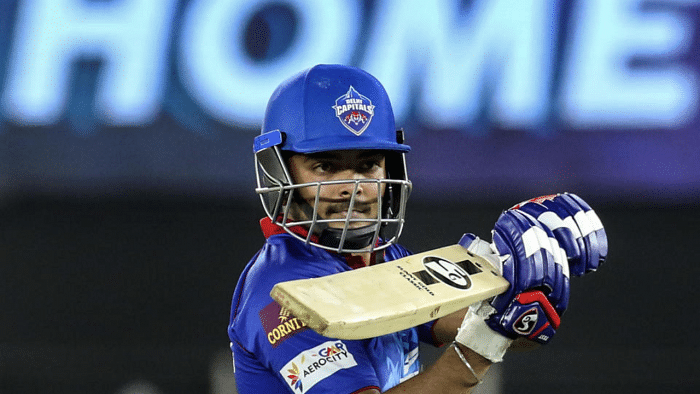 Prithvi Shaw of Delhi Capitals walk back during match 25 of the Indian Premier League 2021 between the DC and the KKR. Credit: PTI Photo 