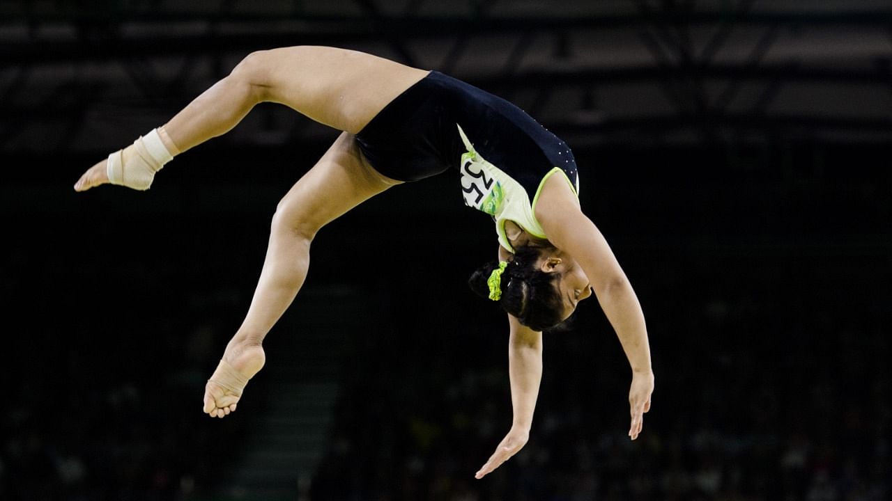 Pranati Nayak of India competes on the balance beam during the women's team final and individual qualification in the artistic gymnastics event during the 2018 Gold Coast Commonwealth Games at the Coomera Indoor Sports Centre in Gold coast in Gold Coast on April 6, 2018. Credit: AFP File Photo