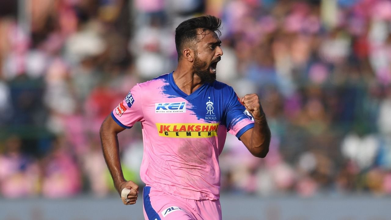Rajasthan Royals bowler Jaydev Unadkat. Credit: AFP Photo