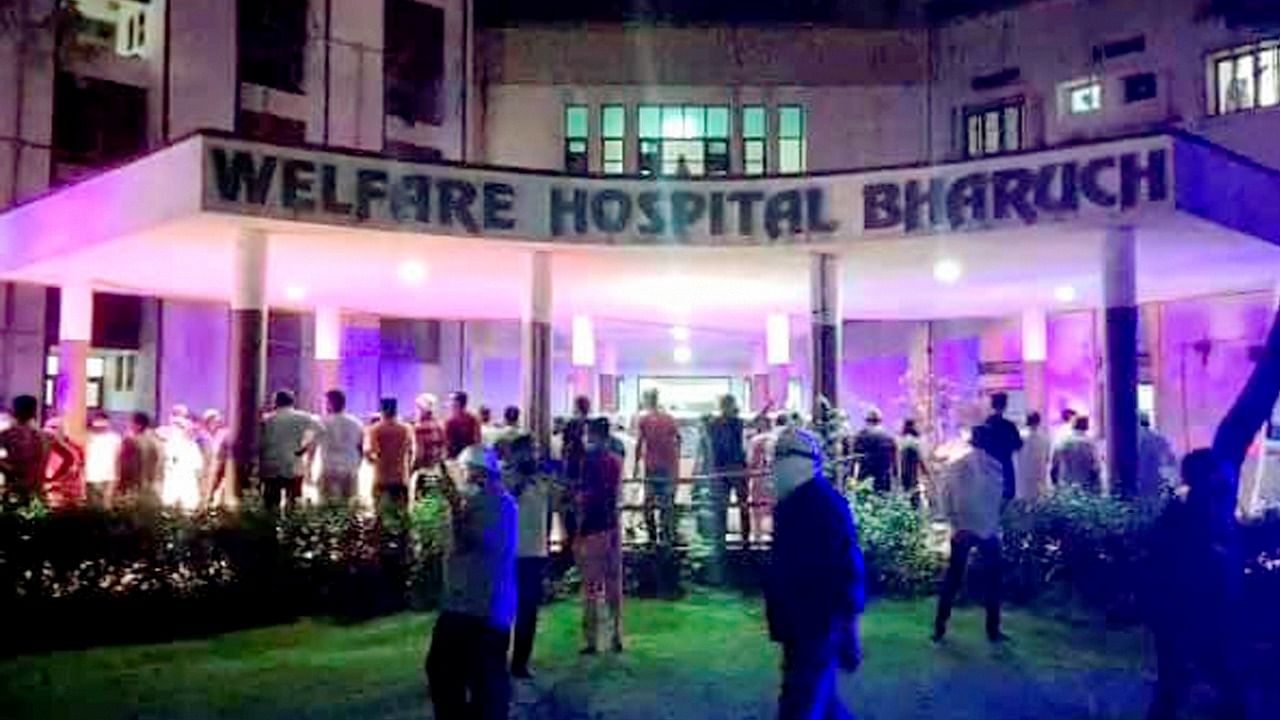  Paramedic rescue Covid Patients from a fire breakout in Patel Welfare Covid Hospital. Credit: PTI Photo