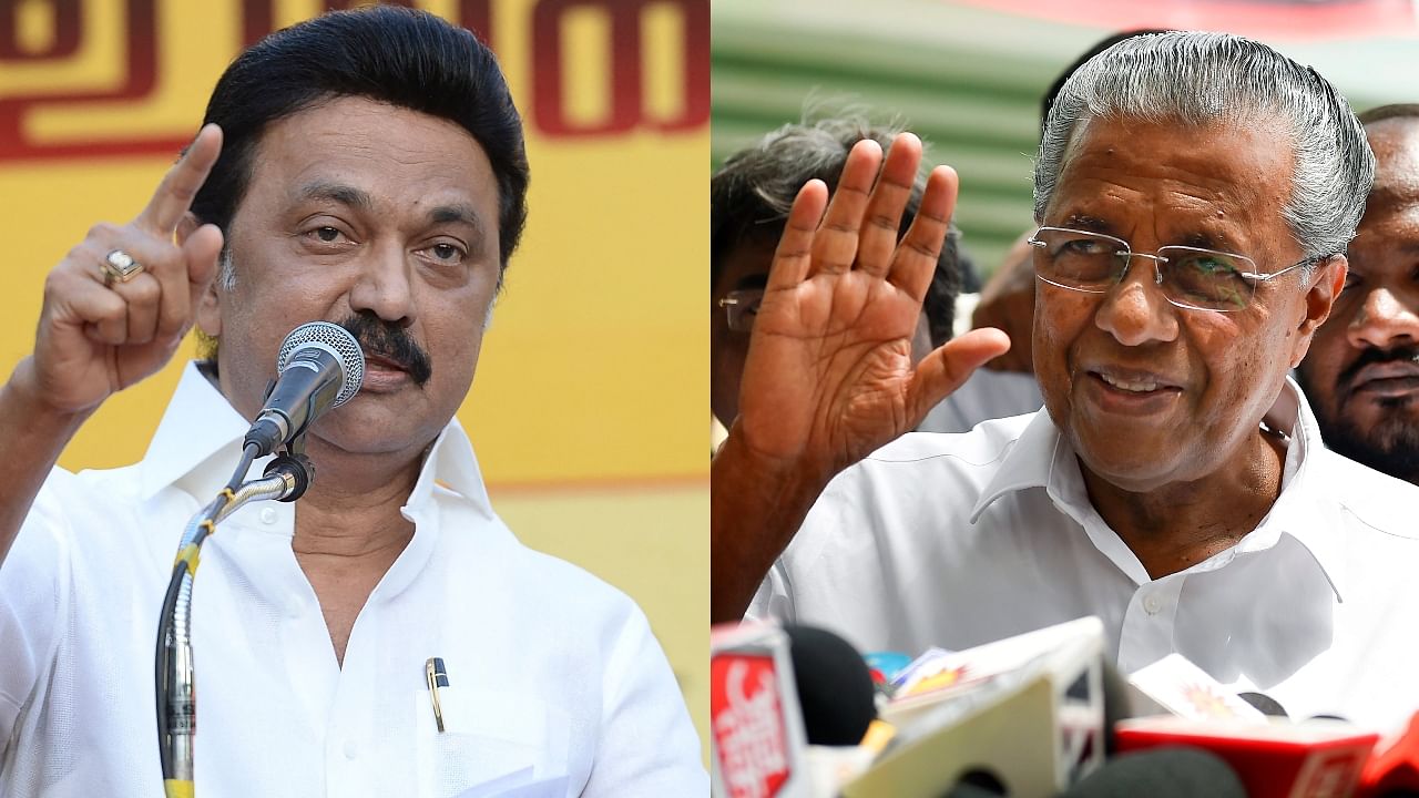 DMK chief M K Stalin (L) and Kerala Chief Minister Pinarayi Vijayan. Credit: AFP, PTI File Photos