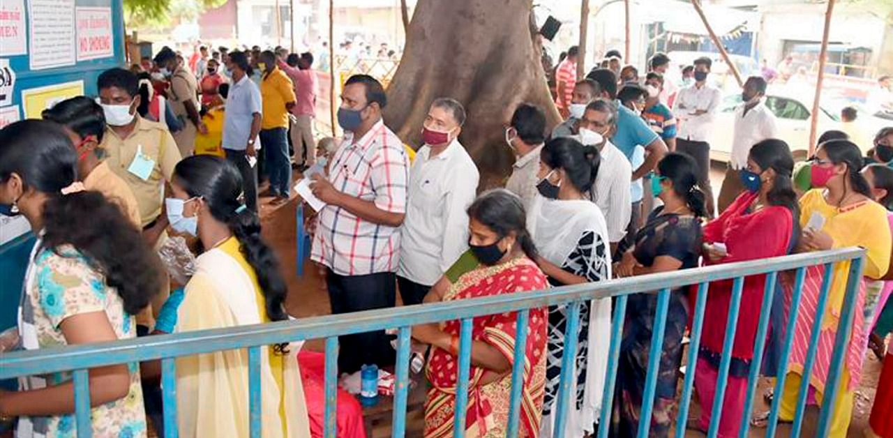 A polling booth in Puducherry. Credit: PTI Photo