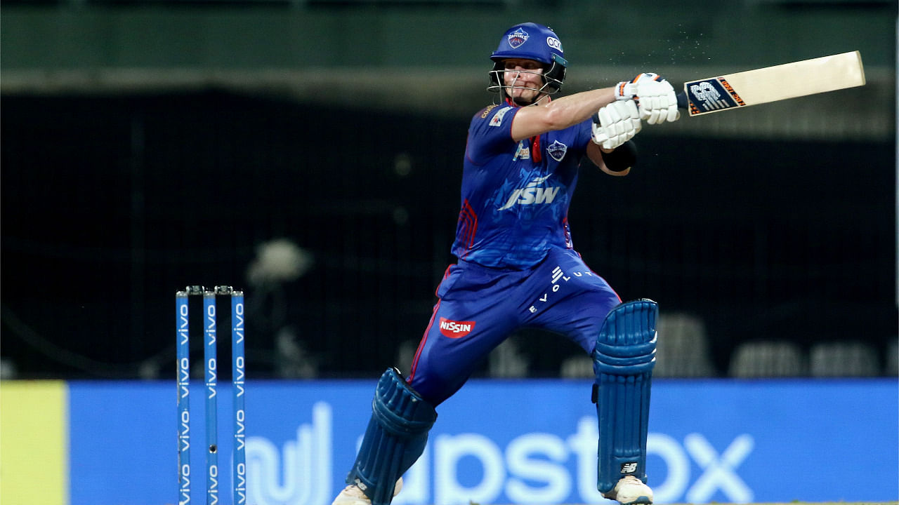 Steve Smith of Delhi Capitals plays a shot during an IPL match. Credit: PTI Photo