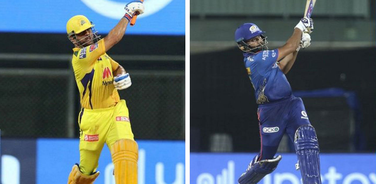 Captain of the Chennai Super Kings MS Dhoni and captain of the Mumbai Indians Rohit Sharma. Credit: PTI File Photos