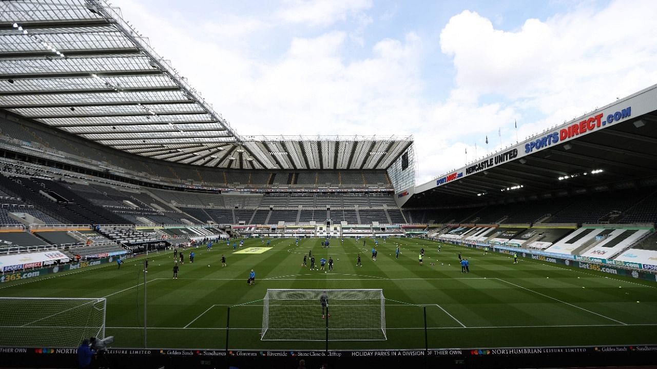 Newcastle United is one of the many European clubs that has sold naming rights to its stadium, St James' Park. Credit: AFP File Photo