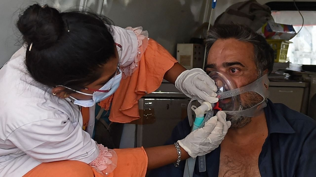 The health infrastructure in the country is crumbling with many people requiring hospital beds with oxygen. Credit: AFP Photo