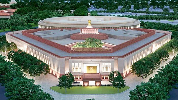 A model of the proposed new Parliament building in New Delhi. Credit: PTI File Photo