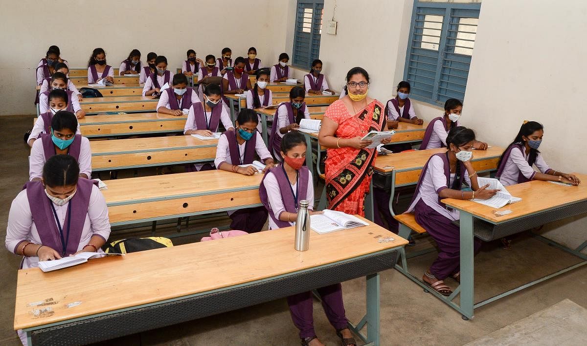 A file photo of the pre-university classes in progress. Credit: DH Photo