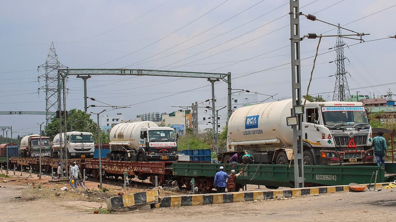 So far, 14 nos. of “Oxygen Express” carrying more than 950 MT LMO have been loaded for various parts of the county. Representative image. Credit: PTI Photo