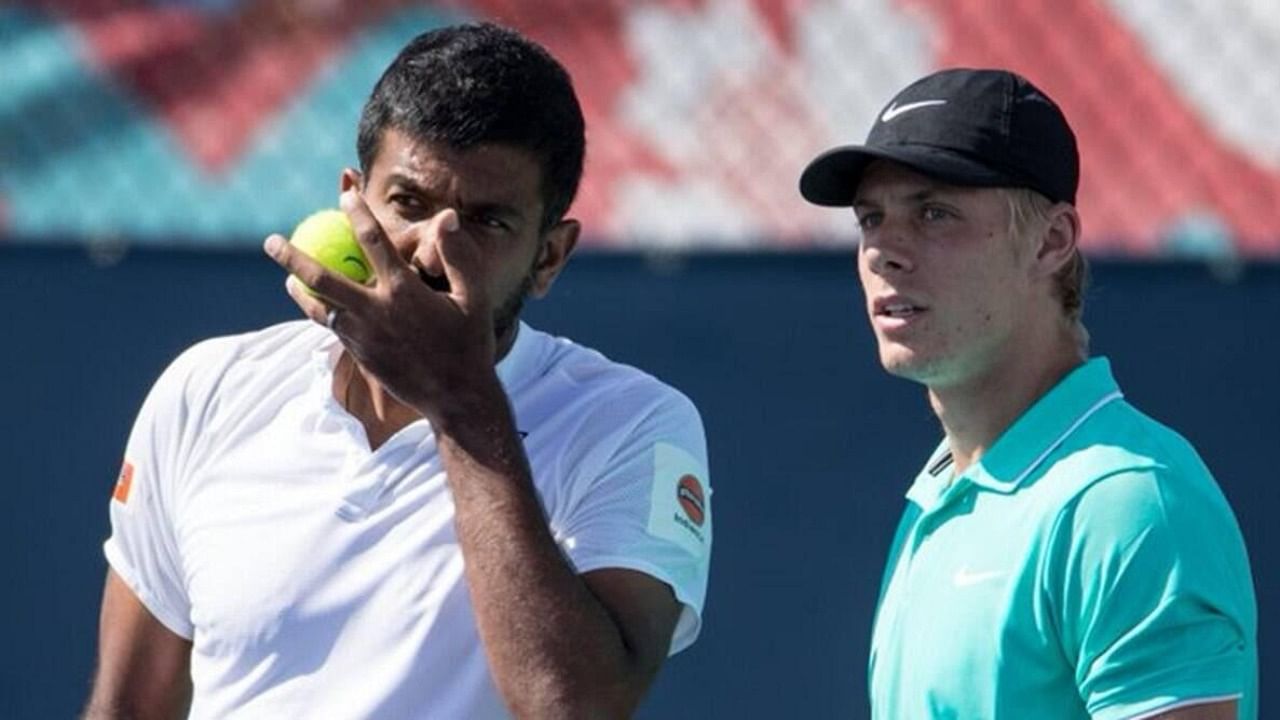 India's Rohan Bopanna with his Canadian partner Denis Shapovalov. Credit: Twitter/@Media_SAITwitter/