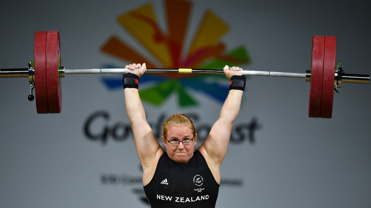 Tracey Lambrechs of New Zealand competes in the Women's 90kg Final during the Weightlifting on day five of the Gold Coast 2018 Commonwealth Games at Carrara Sports and Leisure Centre. Credit: Getty Images