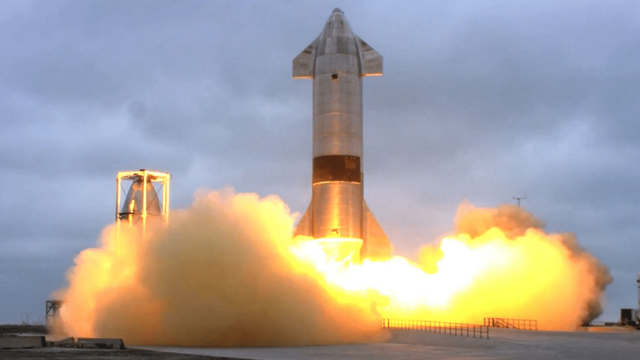 SpaceX's live webcast shows the Starship SN15 launching from Boca Chica, Texas. Credit: AFP Photo