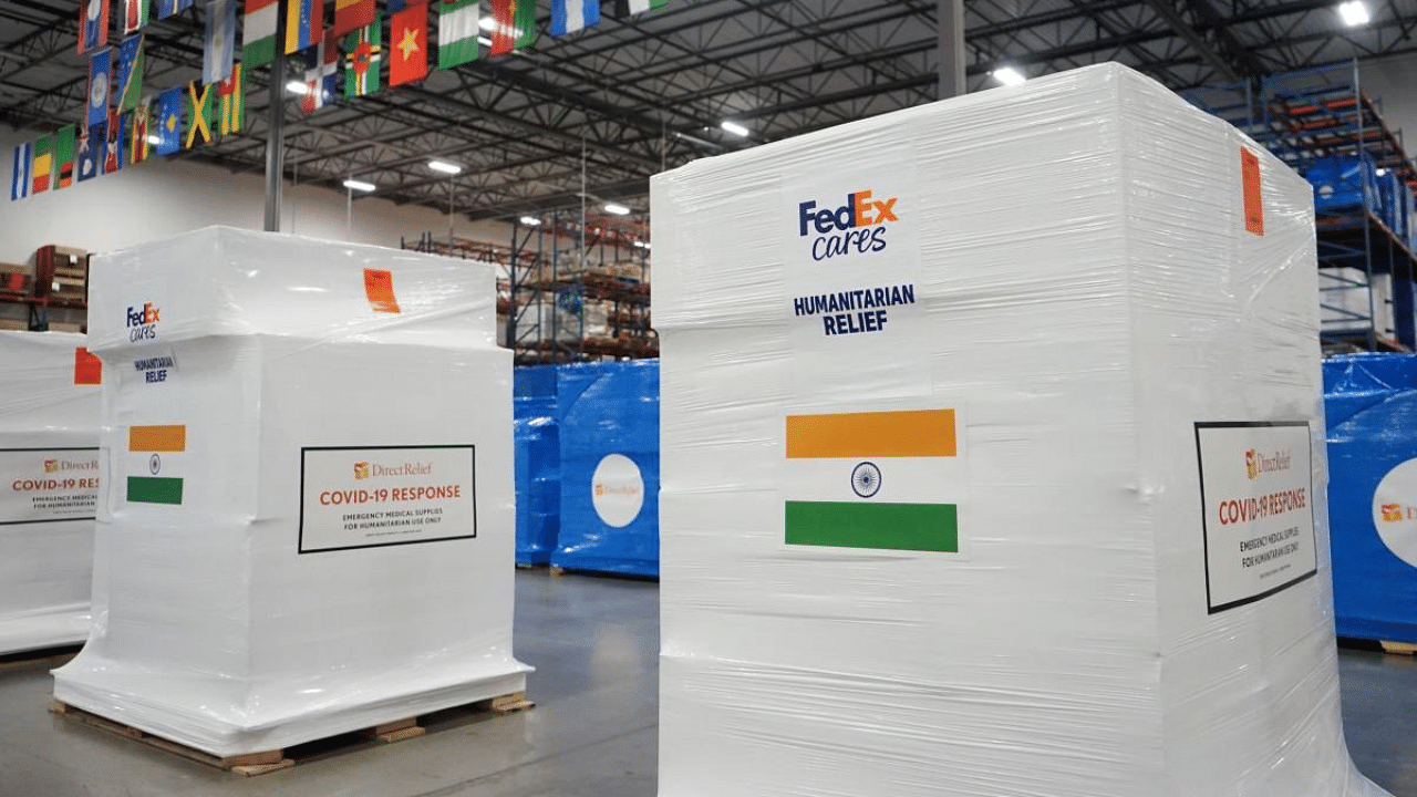 FedEx delivering critical Covid-19 aid to India. Credit: DH Pool