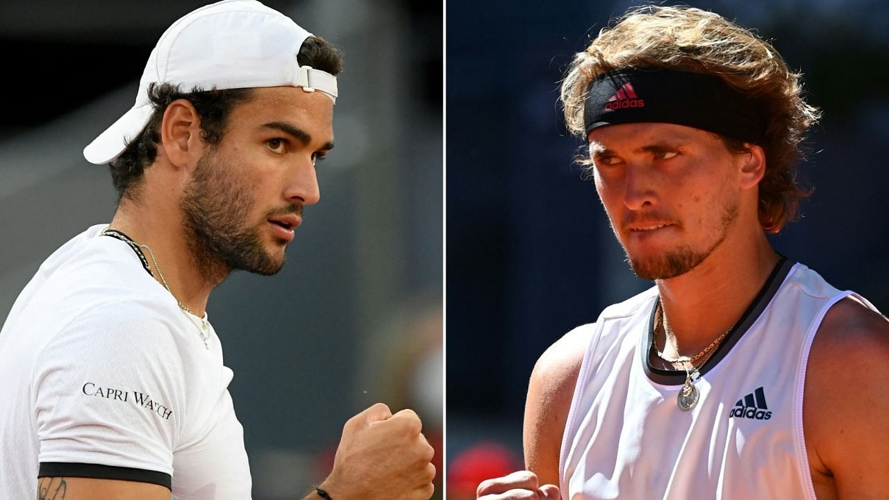 Italy's Matteo Berrettini (L) and Germany's Alexander Zverev. Credit: AFP Photo