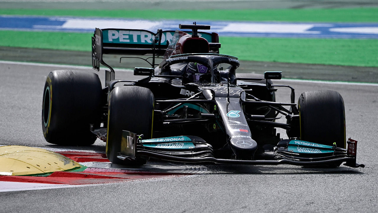 Mercedes' British driver Lewis Hamilton drives during the Spanish Formula One Grand Prix race at the Circuit de Catalunya. Credit: AFP Photo