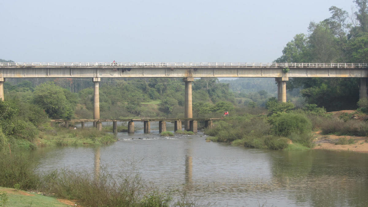 Two bridges at Balamuri in Napoklu.