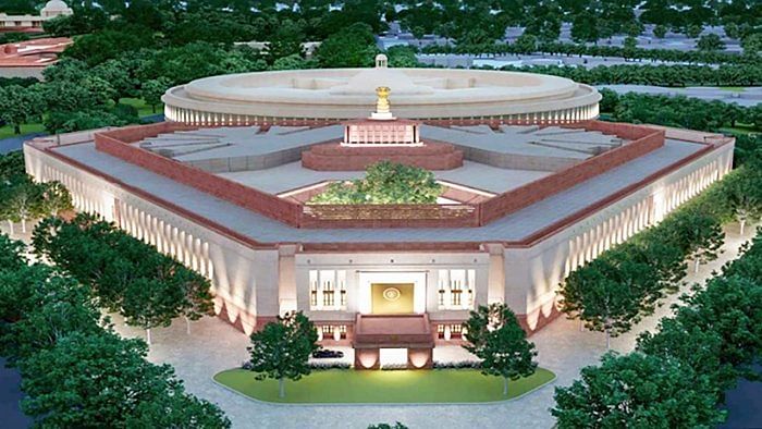A model of the proposed new Parliament building. Credit: PTI File Photo