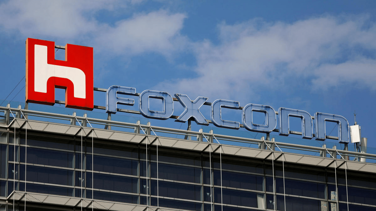 The logo of Foxconn, the trading name of Hon Hai Precision Industry, is seen on top of the company's building in Taipei, Taiwan. Credit: Reuters Photo