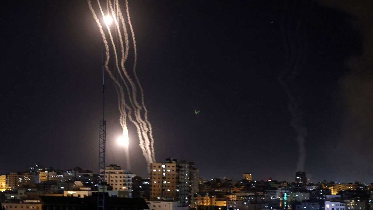 Rockets are launched towards Israel from Gaza City, controlled by the Palestinian Hamas movement. Credit: AFP Photo