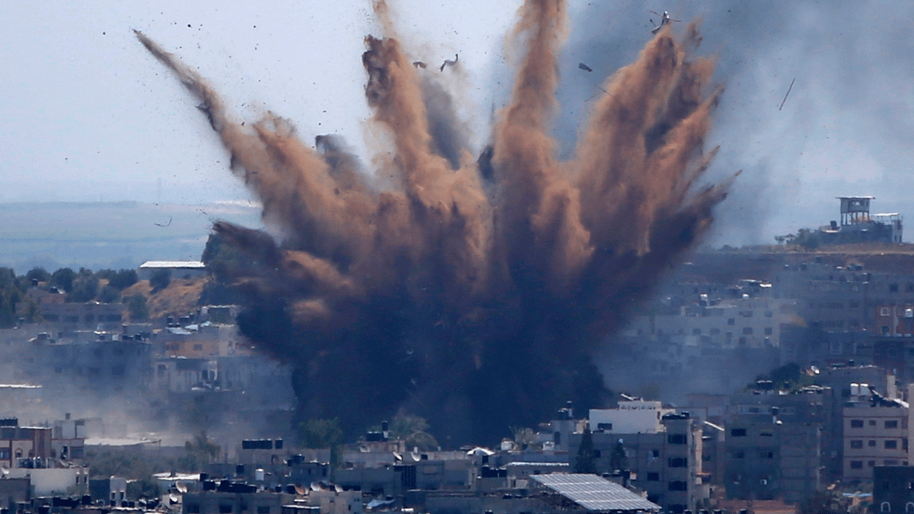 Smoke rises following Israeli airstrikes. Credit: AP Photo