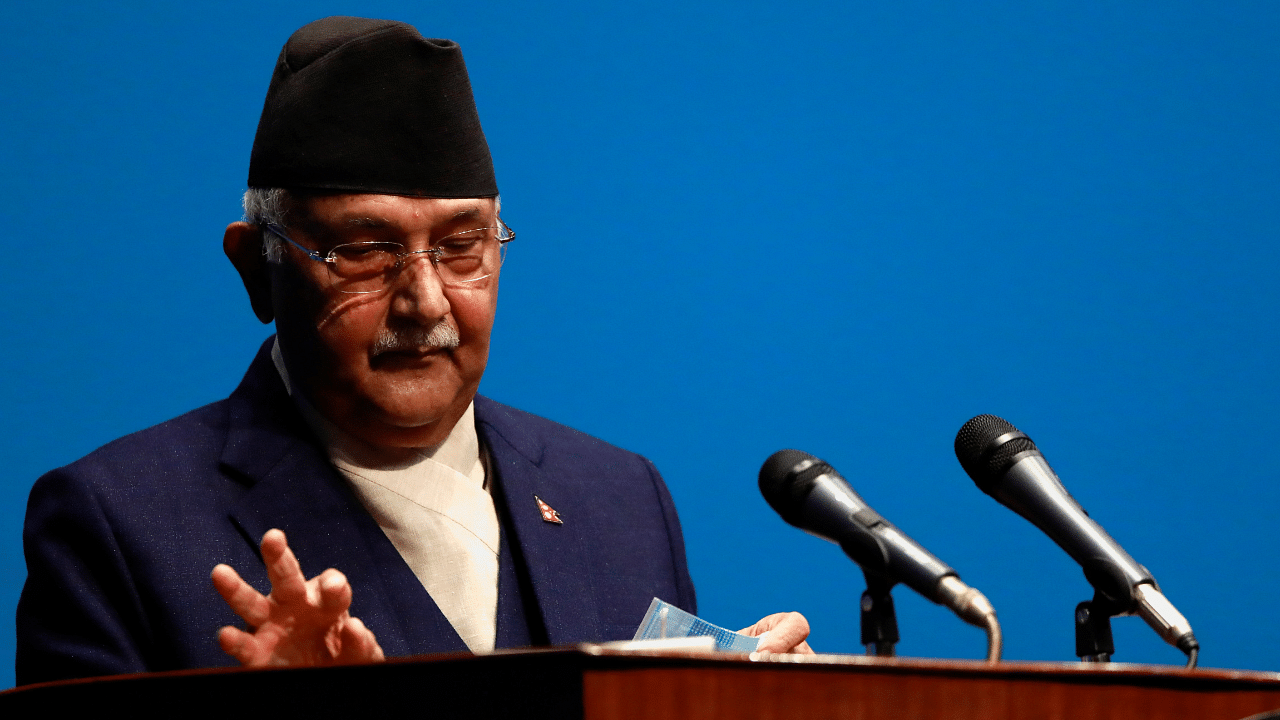 K P Sharma Oli had lost a crucial trust vote on Monday. Credit: Reuters Photo