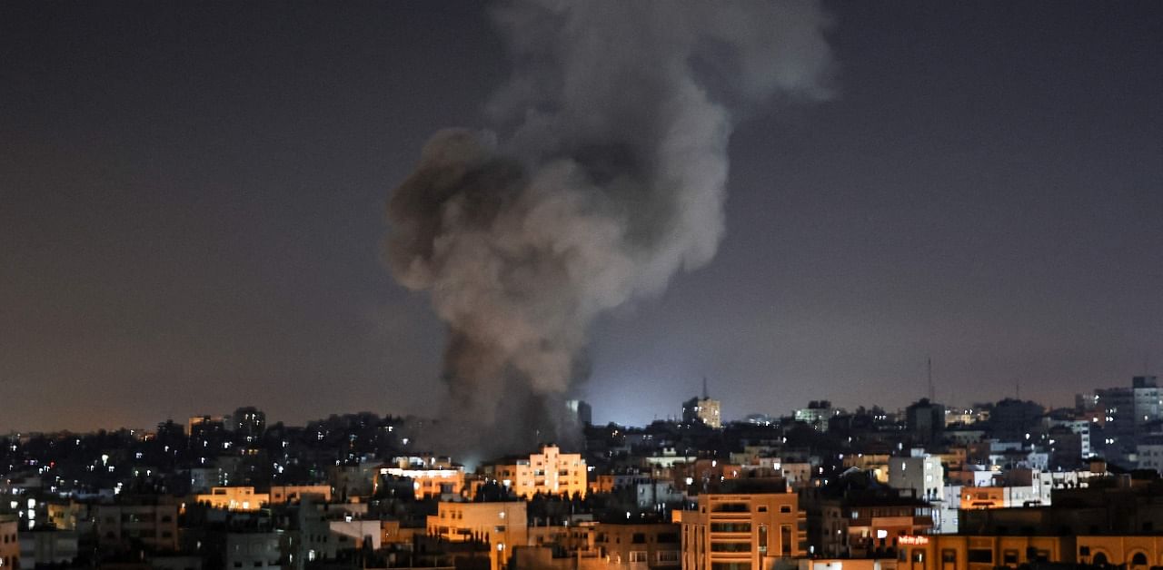 Aftermath of an Israeli airstrike on Gaza City. Credit: AFP Photo