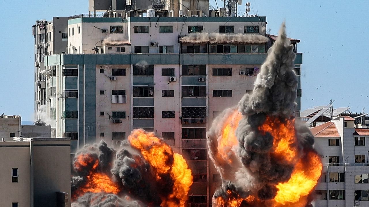 The al-Jala building in Gaza City houses the offices of Qatar-based broadcaster Al Jazeera. Credit: AFP Photo