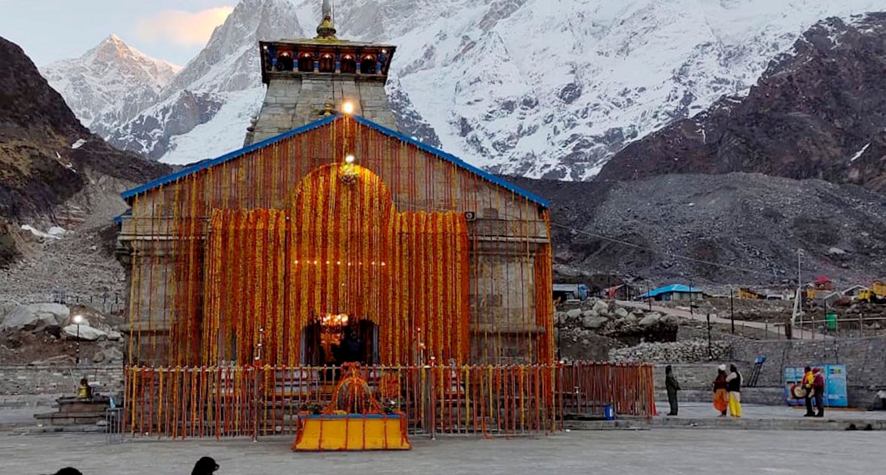 The first puja was held by priests on behalf of Prime Minister Narendra Modi as the gates of the famous Himalayan temple were opened. Credit: PTI Photo