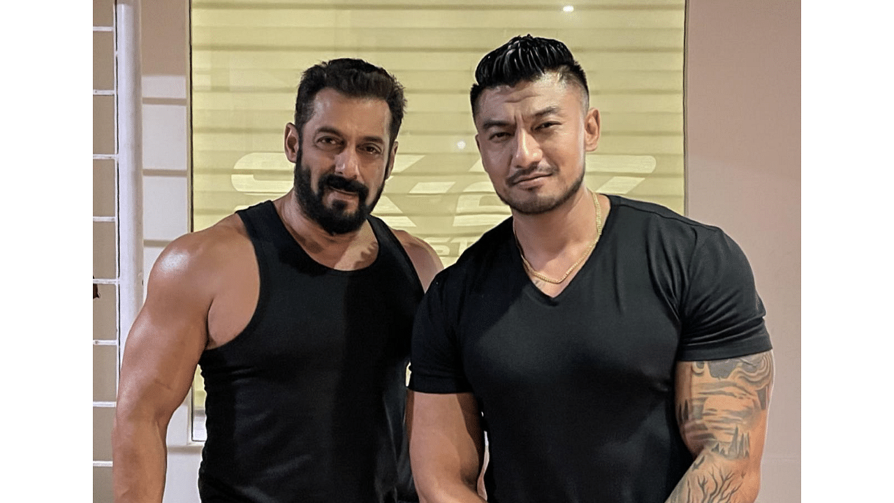Sangay Tsheltrim with Salman Khan. Credit: PR Handout