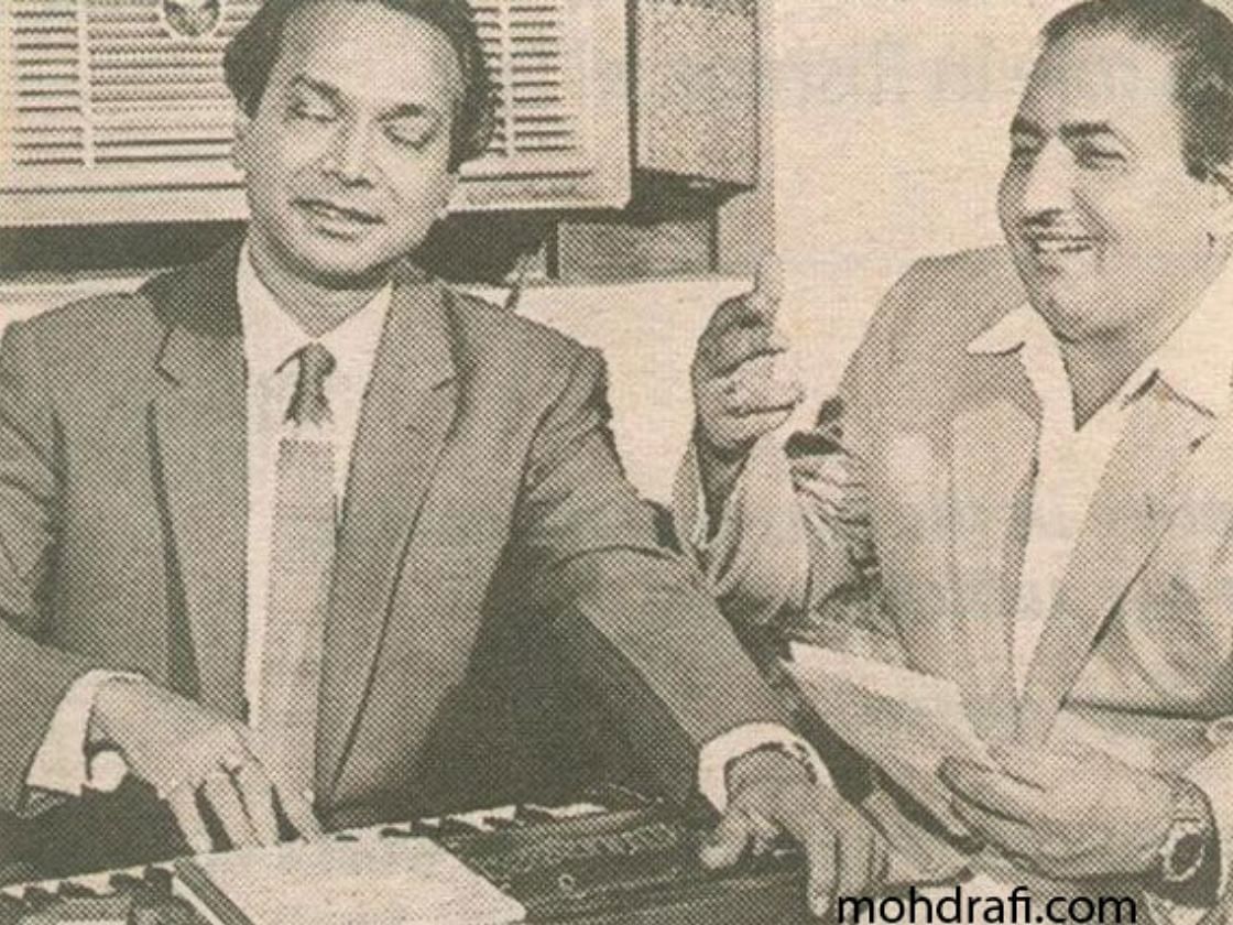 Naushad Ali and Mohammad Rafi. Pic Courtesy: www.mohdrafi.com