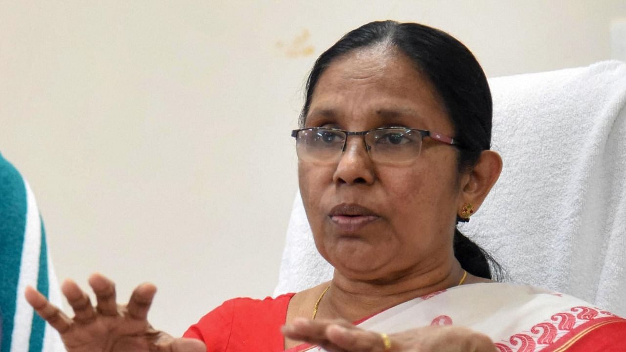 K K Shailaja. Credit: PTI File Photo