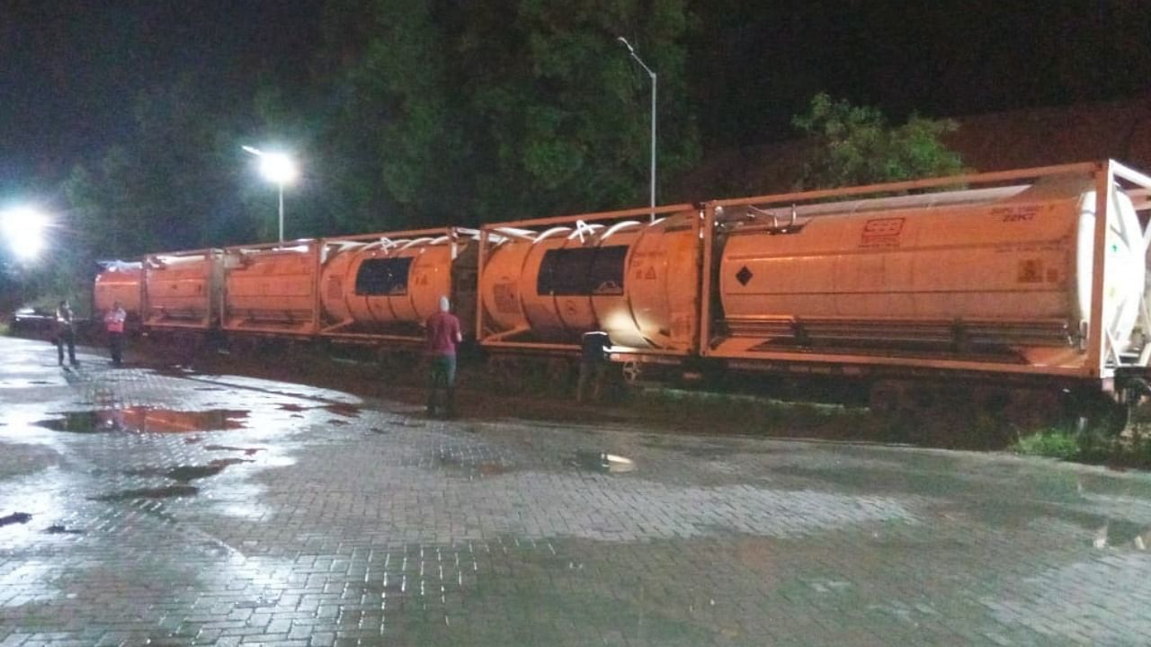 LMO containers at Inland Container Deport Whitefield. Credit: South Western Railway