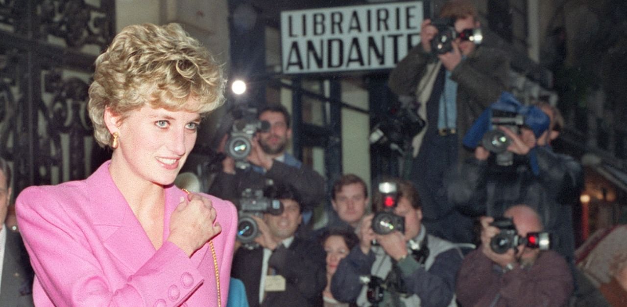 Princess Diana leaving a bookshop in Paris in 1992. Credit: AFP File Photo