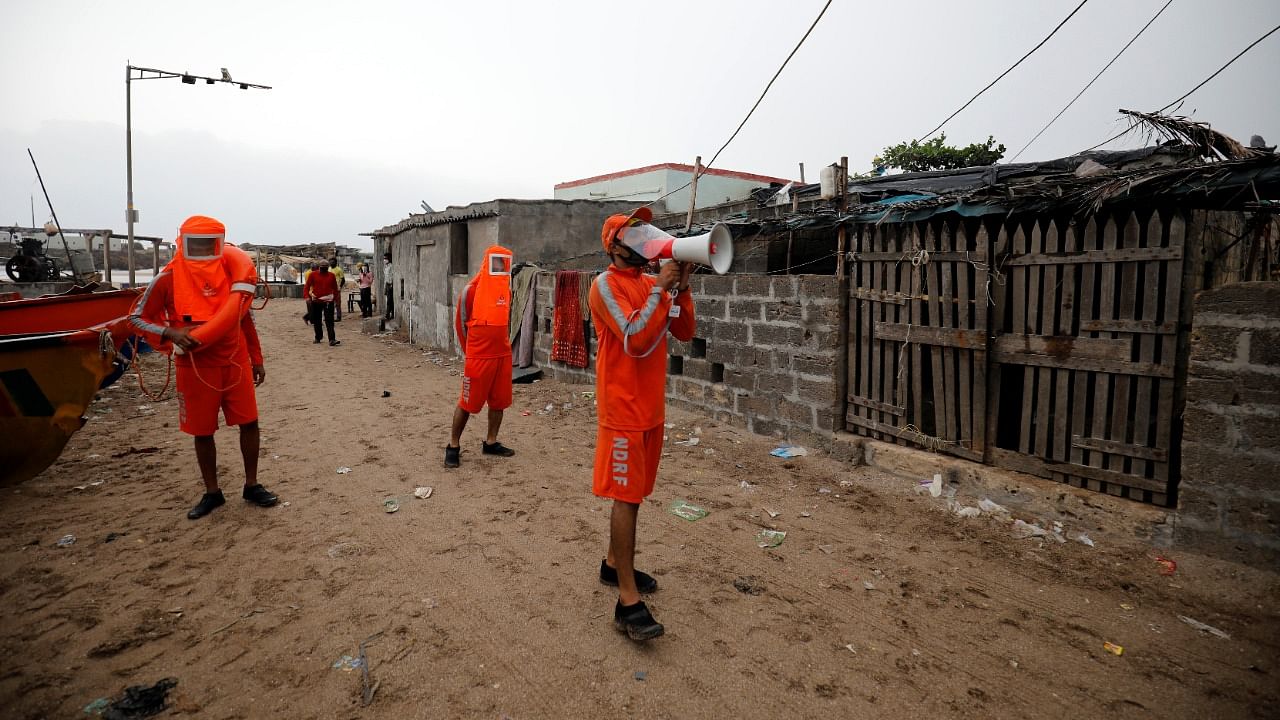 Each National Disaster Response Force team has 47 personnel who are equipped with tree and pole cutters, communication gadgets, inflatable boats and basic medical aid. Credit: Reuters File Photo