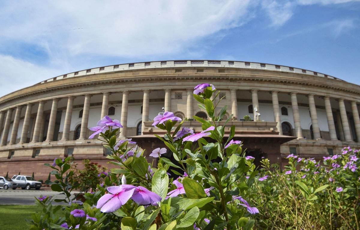 New Delhi: A view of the Parliament House in New Delhi, Tuesday, Oct. 22, 2019. Parliament's Winter Session is scheduled to start from Nov. 18 and continue till Dec. 13. Credit: PTI Photo