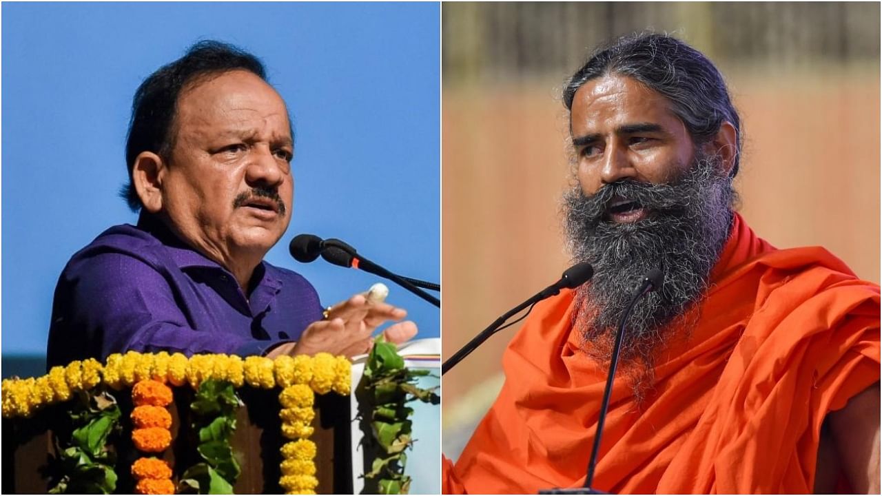In a letter to Ramdev, Vardhan asked him to withdraw his statement on allopathy. Credit: PTI Photo